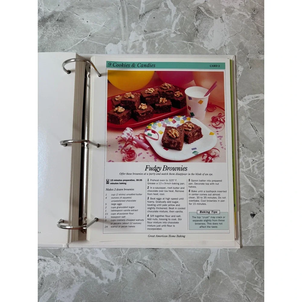 Great American Home Baking Recipe Binder‎ 3 Ring 12 Tabbed Categories 90's